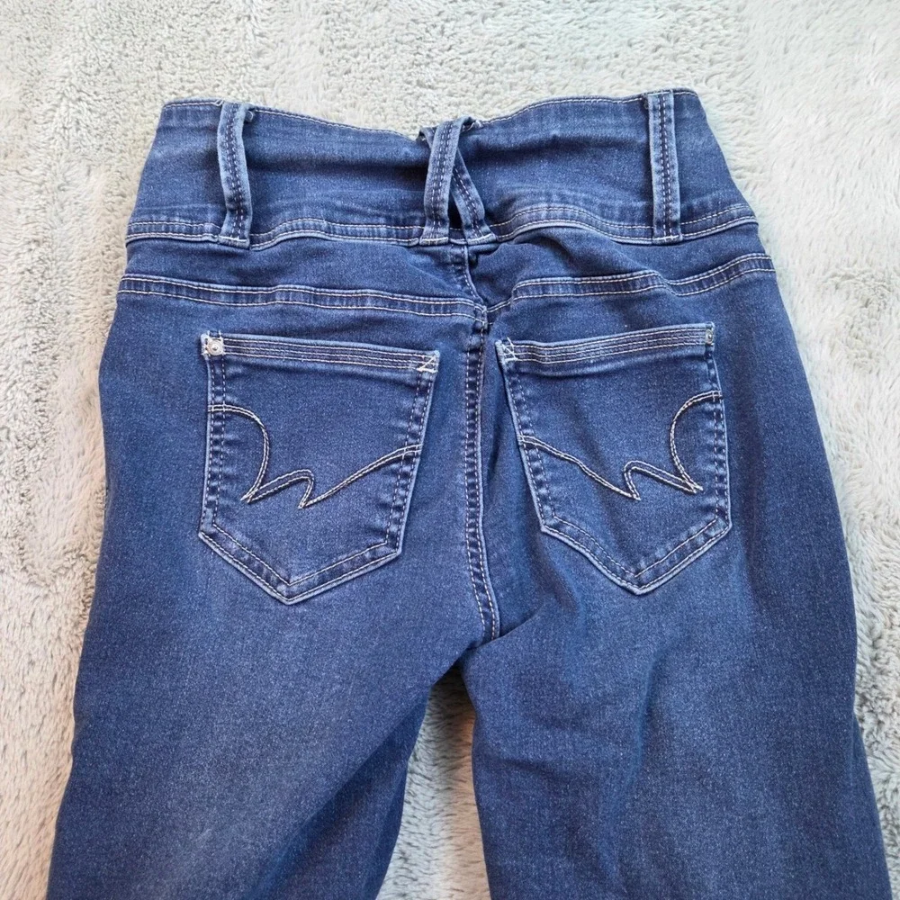 WallFlower Skinny Jeans Girls‎ 3 REG Sassy High Rise Distressed Blue Denim